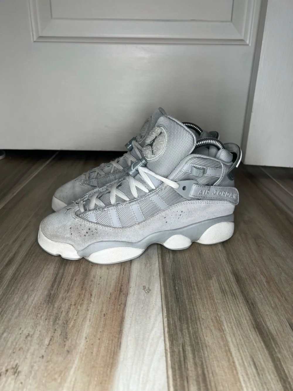 Jordan 6 Rings Sneakers Shoes Wolf Grey Youth Size 4.5Y